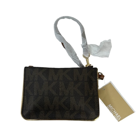Michael Kors Jet Set Wristlet - Brown Gold hardware Wallet Clutch bag mini purse - Picture 4 of 10